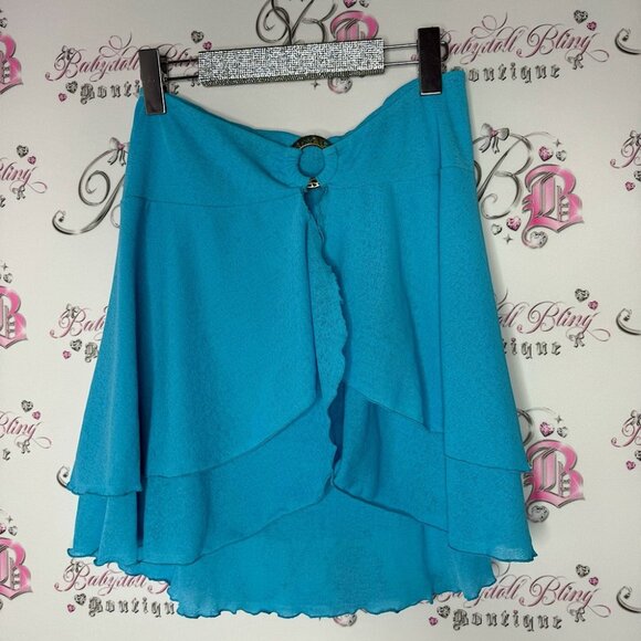 coverme Dresses & Skirts - Cover me skirt blue Oring flowy open front cute beach coverup swim skirt